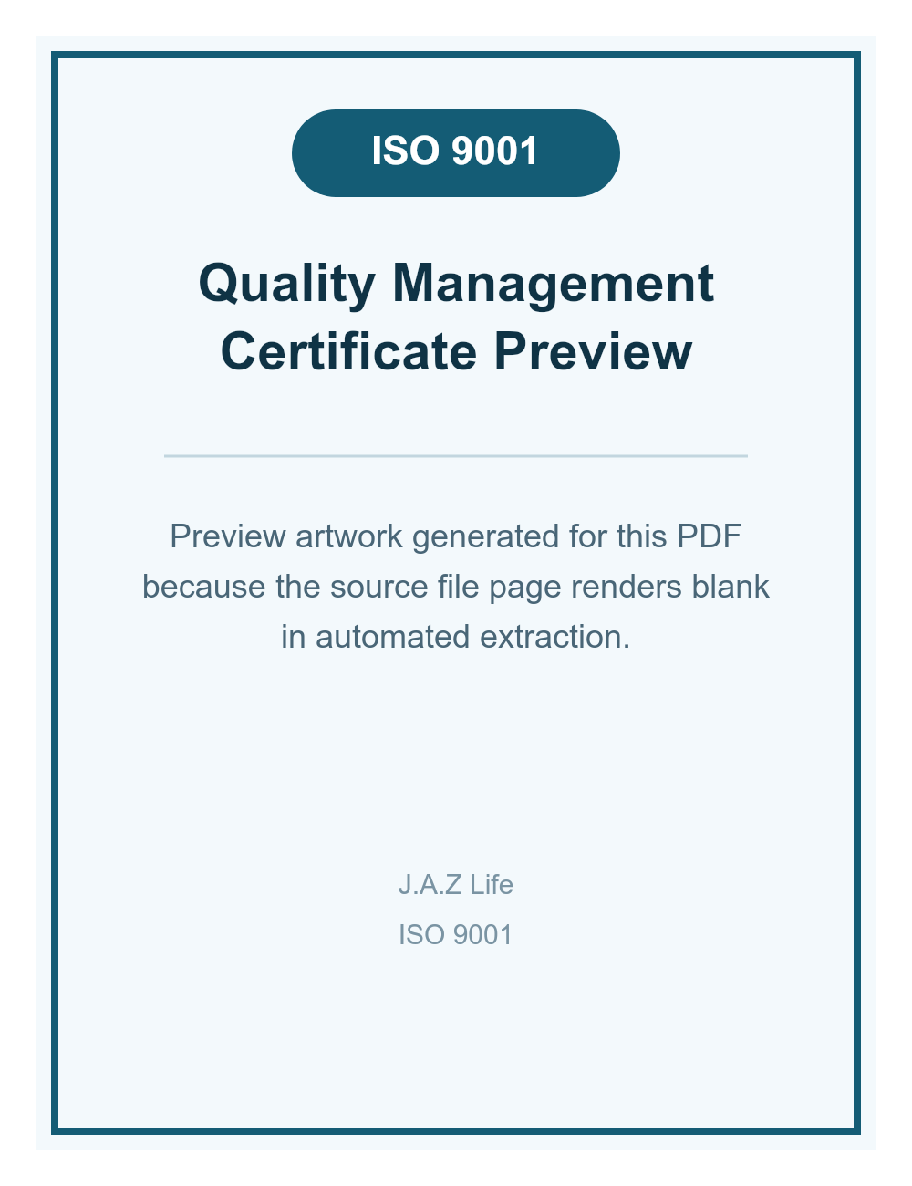 معاينة شهادة ISO 9001